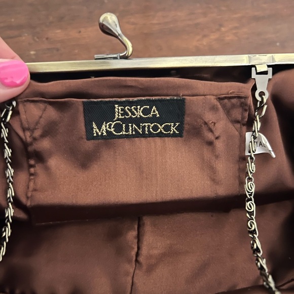 Jessica McClintock Elegant Brown Clutch Bag - Picture 8 of 9